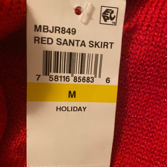 MSRP $49 Planet Gold Juniors' Mrs. Santa Claus Santa Mini Skirt Red M NWT. - Picture 4 of 4